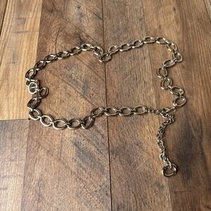 Vintage Chunky Link Chain Belt Silver Tone Fashion Accessory Womens One Size